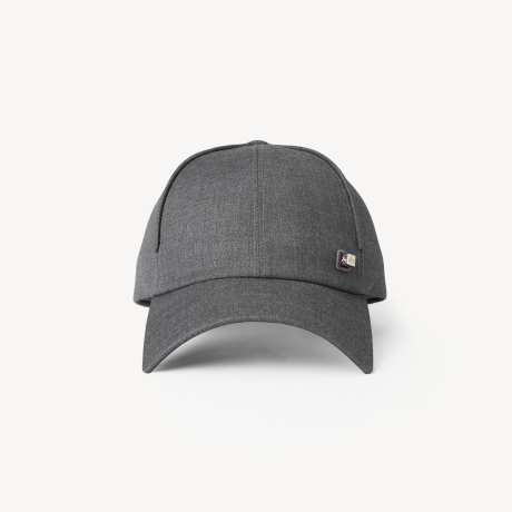 Baseball Cap in Virgin Wool with Crossed Inlay Detail on the Crown